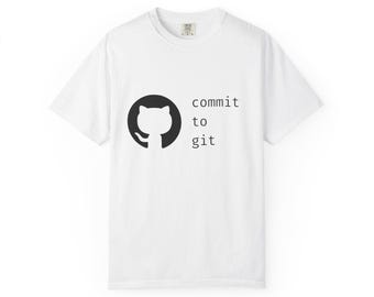 T-shirt Commit to Git : code d'humour, cadeau technicien