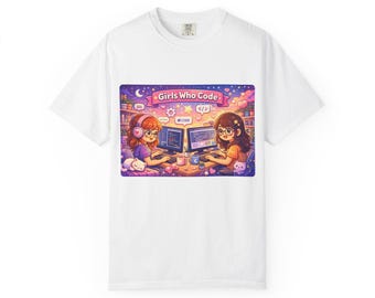 Unisex T-shirt Girls Who Code | Tech Bro-kleding, liefhebbers van kunstmatige intelligentie en code, Funny Vibe-coderingsshirt