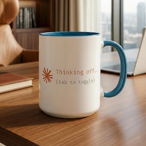 Claude AI Thinking Mug (Logo) | Gift for Developers, Coders & Tech Enthusiasts