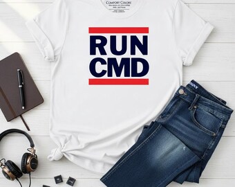 RUN CMD Unisex T-Shirt - Coder Humor, Tech Bro Apparel, Vibe Coding Tee, Programmer Gift