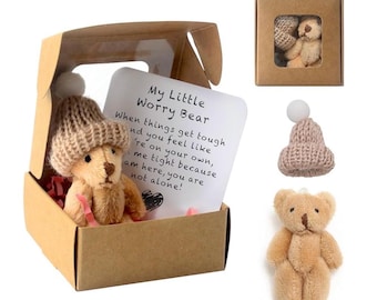 My Little Worry Bear – Pocket Comfort Bear Gift | Anxiety Relief | Support Gift | Mental Health Gift