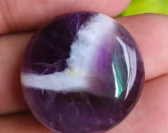 Amazing Amethyst Lace Agate Round Shape Cabochon, Crystal Healing Handmade Loose Gemstone, Gift For Her.35ct,25x25x7mm