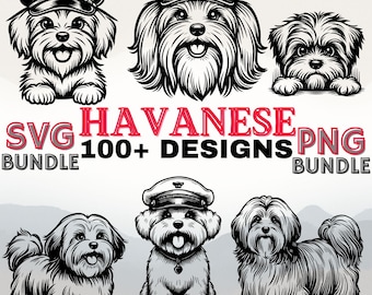 Havanese Dog SVG Bundle | 100+ Puppy Clipart Designs (PNG)