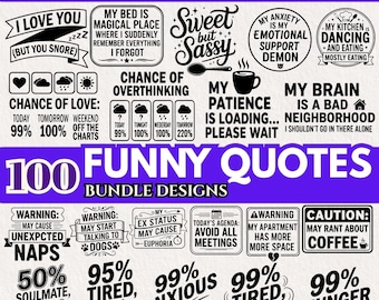 Funny Quotes SVG Bundle | Sarcastic Clipart Designs (Digital Download)