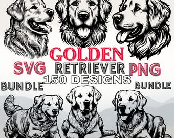 Golden Retriever SVG PNG Bundle | 150 Dog Silhouette Designs