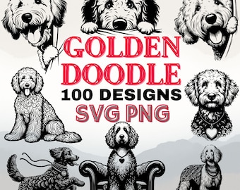 Goldendoodle Doodle Hund SVG PNG Bundle | Über 100 Designs (Digitaler Download)
