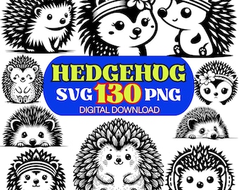 Hedgehog SVG Bundle: 130 Woodland Animal Designs (Digital Download)
