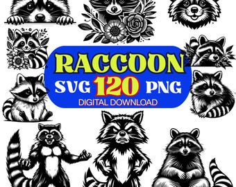 Raccoon SVG Bundle | 120 Woodland Animal Designs (Digital Download)