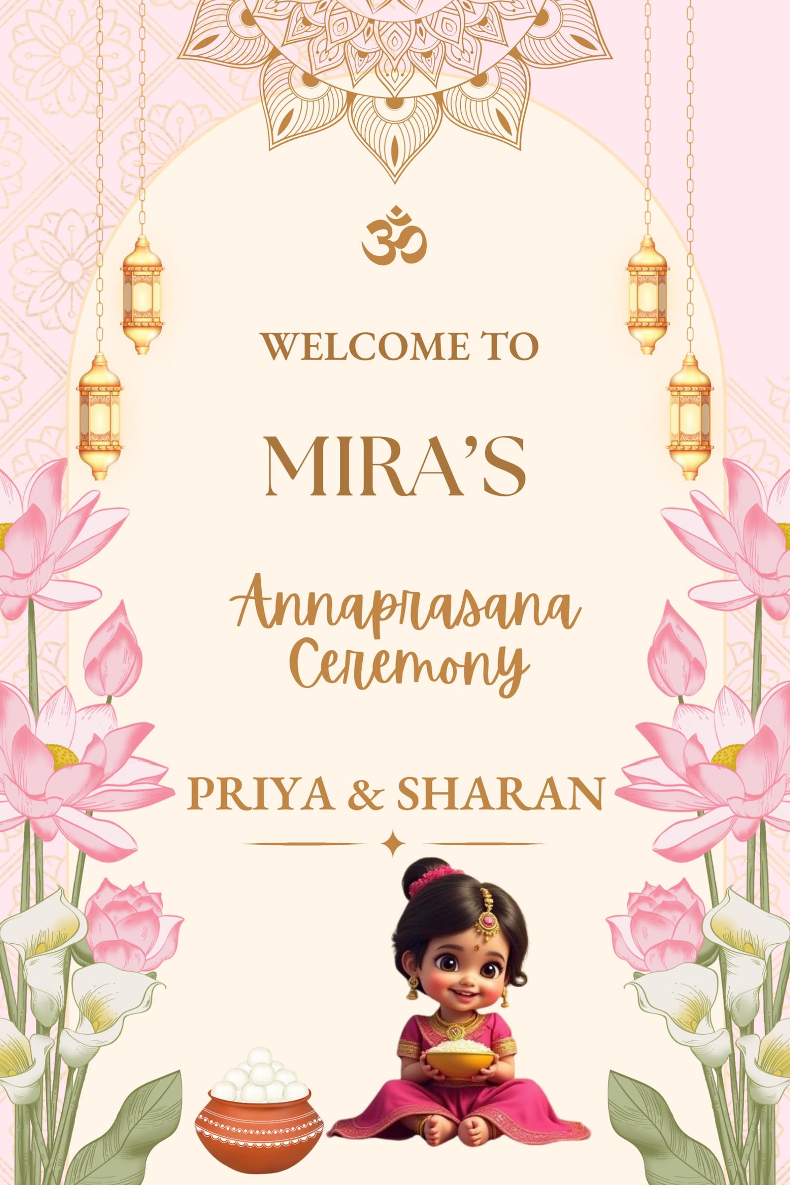 Welcome Rice Annaprasana Welcome Sign: First Rice Ceremony (digital Download) - Etsy