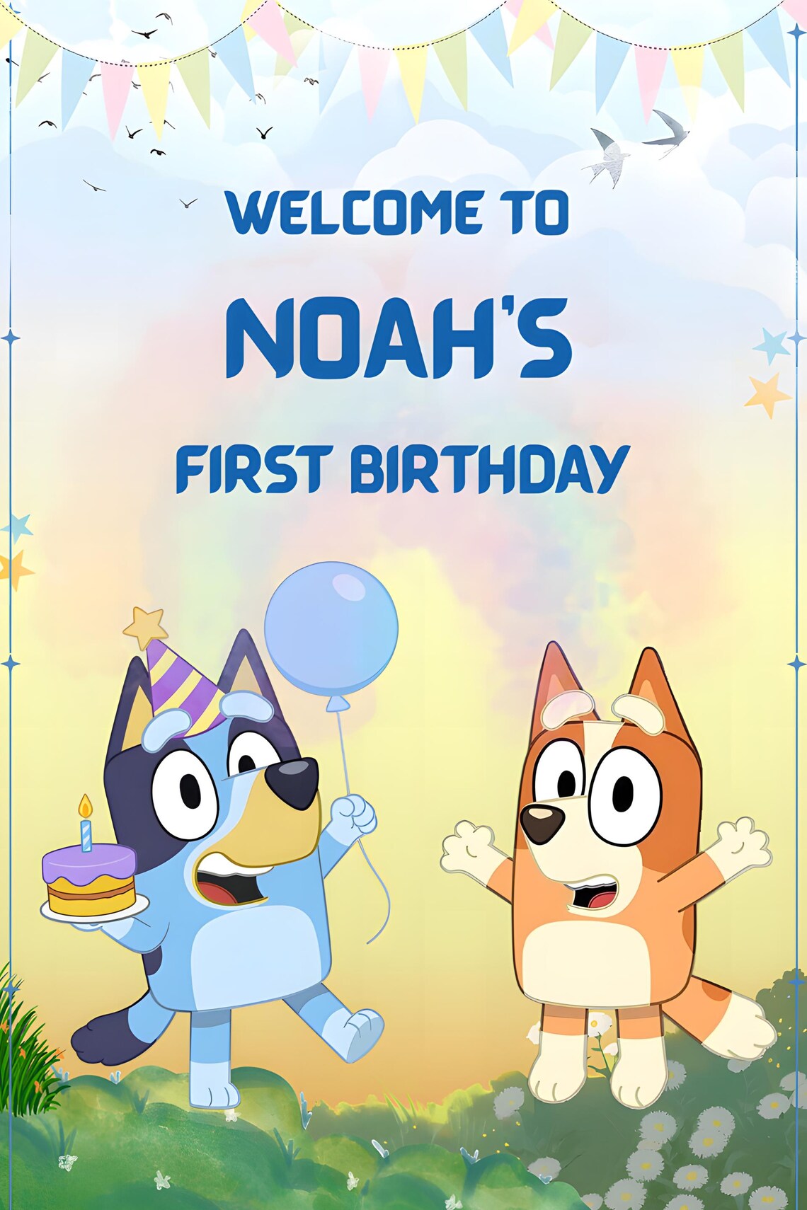 Bluey Welcomesign Bluey Birthday Welcome Sign | Kids Birthday | Editable Canva | Party ...