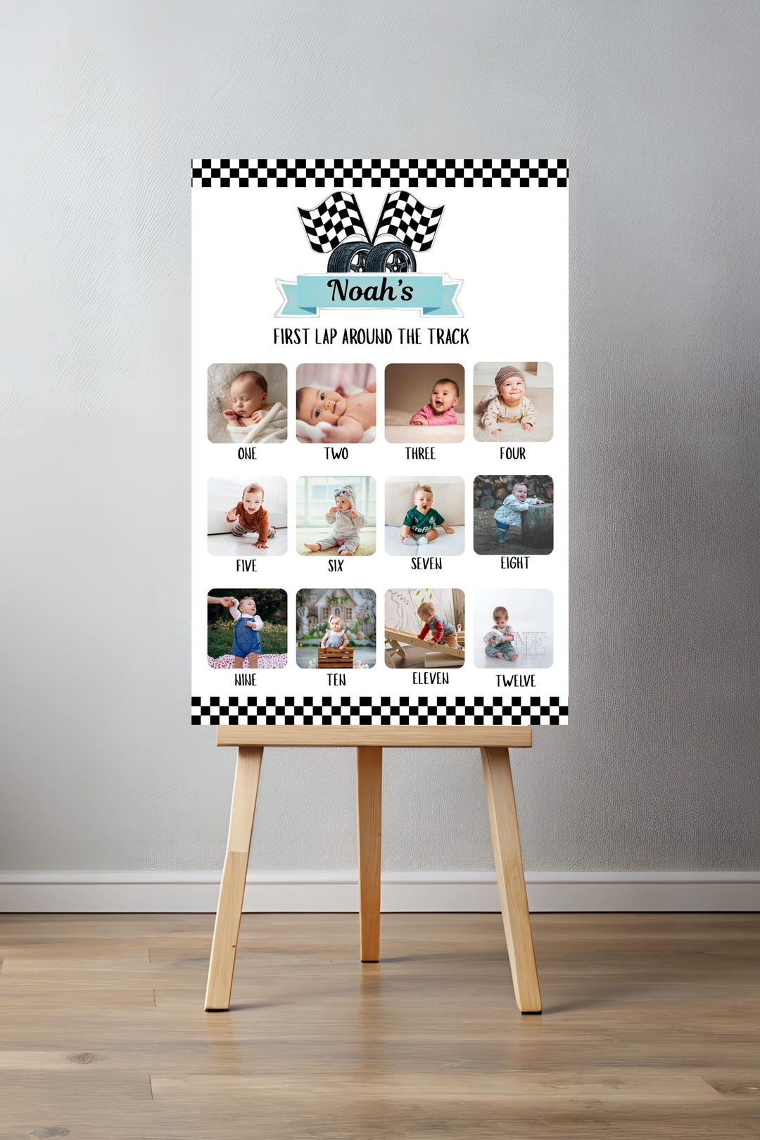 Racing Themed Photo Sign |race Car Birthday Milestone Board|instant ...
