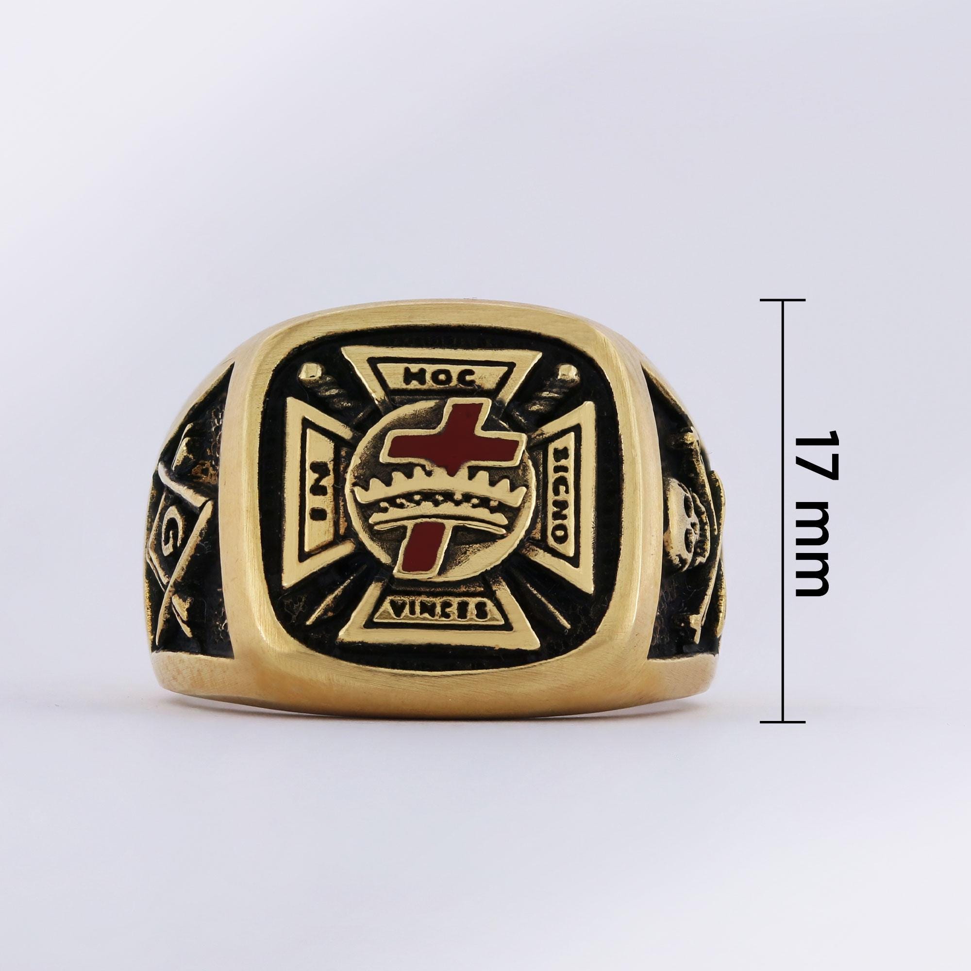 Knights Templar Masonic Ring - in Hoc Signo Vinces Ring - Constantine ...