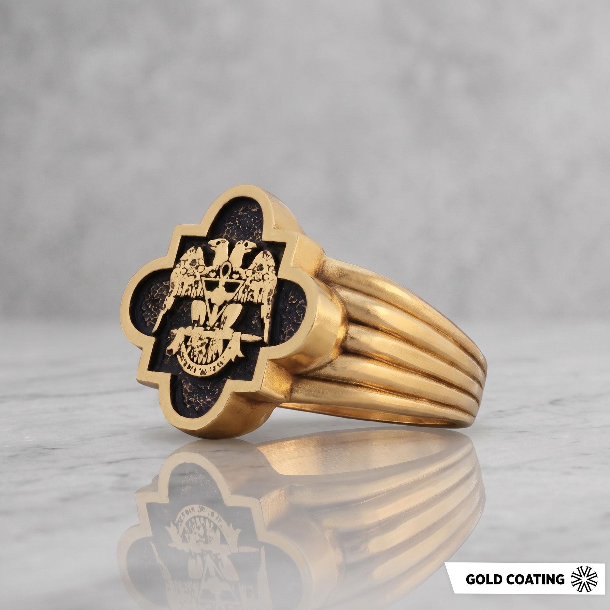 32nd degree masonic gold ring - Etsy 日本