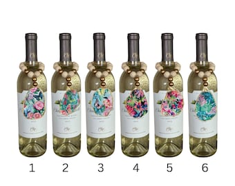 Oyster Shell, Bottle Charm, Coastal Decor, Floral, Butterfly, Wine Charm