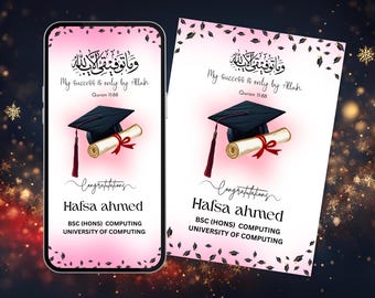 Muslim Graduation Editable Templates | Printable Islamic Grad Gifts