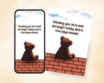 Teddy Bear Sympathy Invite Template | Anniversary of Death or In Loving Memory | Editable Digital Download