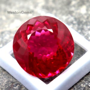 Natürlicher dunkelroter Rubin 54CT AAA-Qualität Ausgezeichneter runder facettierter Rubin aus Burma Red Ruby Mined lose Stein-zertifizierter Rubin-Jubiläum