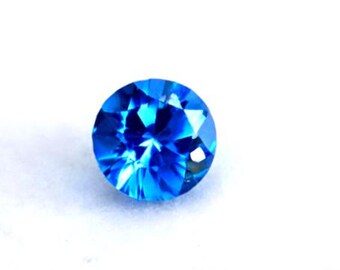 Top Quality Natural Sapphire Loose Gemstone Faceted Round Shape Blue Sapphire 1.2Ct Certified Sapphire Unheated Untreated Sapphire Ring Size