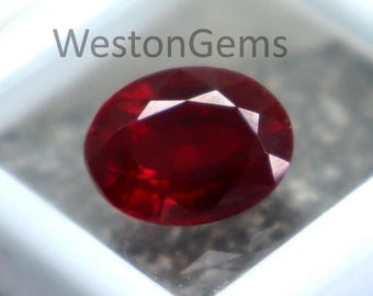 6.3CT Certified Red Ruby Loose Stone Unheated Untreated Ruby Faceted Amazing Oval Cut & Best Quality Gemstone Natural Ruby Anniversary Gift