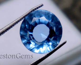 Natural Aquamarine Blue Gemstone Round Cut Aquamarine Stone 7.8Ct Faceted Aquamarine Loose Stone Certified Aquamarine Gem Best Gift For Her