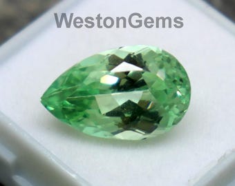 Natural Sapphire 8CT Excellent Pear Cut & Quality Light Green Sapphire Loose Certified Sapphire Untreated Faceted Stone Ring Size Sapphire