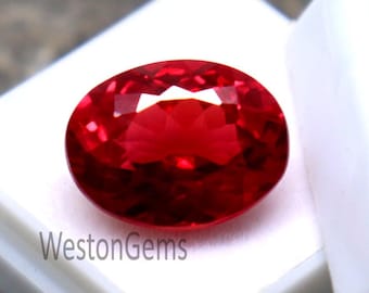 Natural 12CT Amazing Oval Cut & Best Quality Blood Red Ruby Gemstone Loose Stone Mined Untreated Faceted Ruby Certified Ruby Christmas Gift
