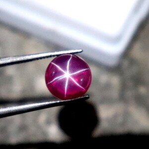 AAA Beautiful Star Ruby Cabochon Asterism Gemstone Round Cut 3.5CT Certified Loose Red Ruby Quality Gemstone Burma Ruby Ring Size Small Size