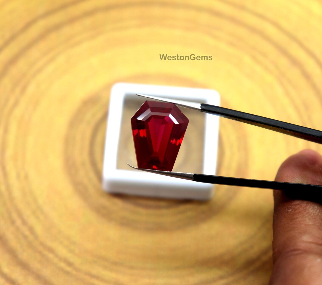 14.2CT Certified Red Ruby Loose Stone Unheated Untreated Ruby Faceted ...