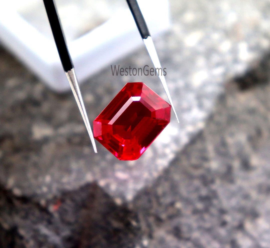 10.6ct Real Certified Red Ruby Loose Gemstone Emerald Cut Best Quality ...