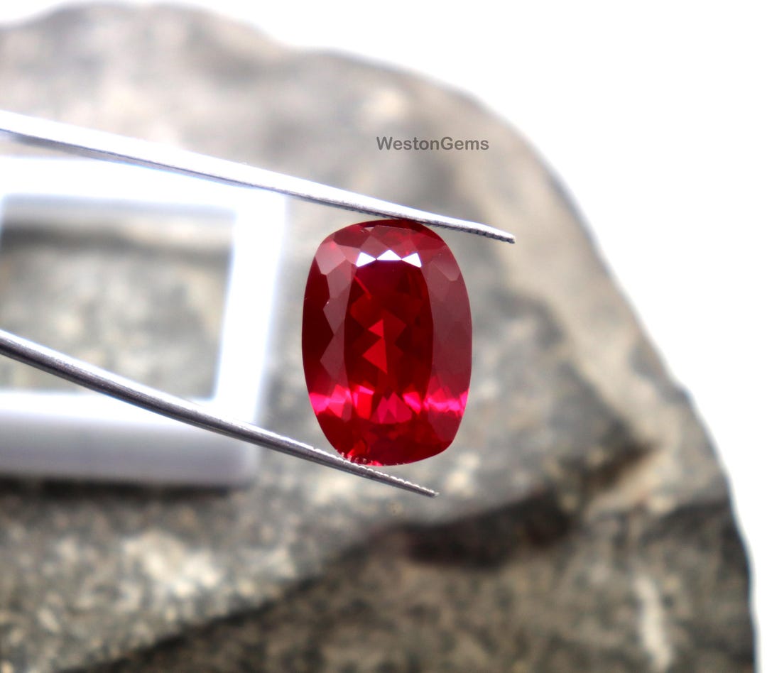 AAA Flawless Burma Red Ruby Cushion Cut Faceted 14.4CT Blood Red Ruby ...