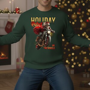 Sweatshirt Santa Claus Motorcycle, Christmas Rebel Sweater, Christmas Sweatshirt, Christmas Gift, Motorcycle Lover, Christmas Sweater