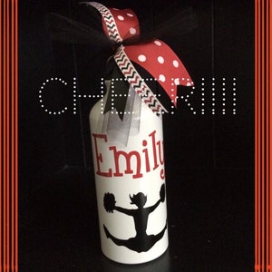 Bottiglie d&#39;acqua Cheerleader personalizzate - Cheerleader - Regalo Cheerleader - Favori di squadra - Bomboniere - Regalo allenatore - Toe Touch Cheerleader