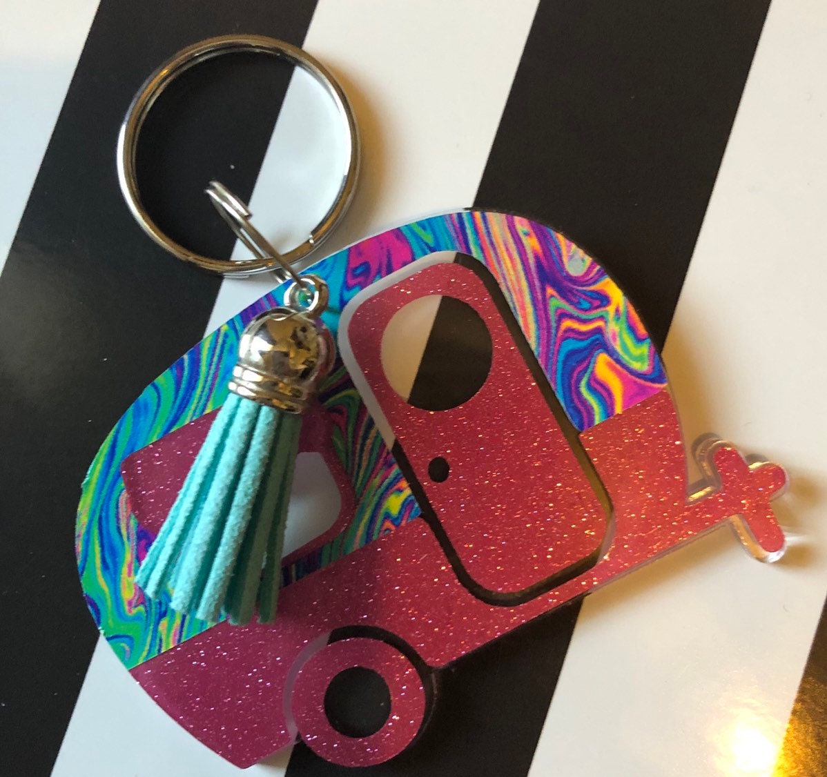 Camper Key Chain RV Travel Trailer Motorhome Key Fob Etsy