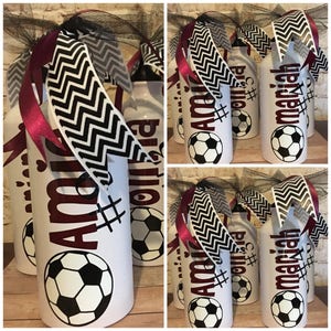 Personalized Soccer Team Water Bottles - 20 Oz Aluminum, Vinyl Design