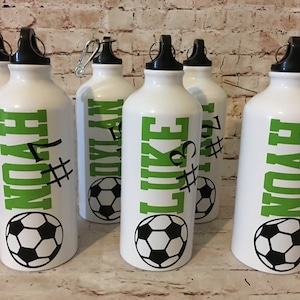 Personalized Soccer Water Bottles - Team Bottles - Sports Gift - Team Gifts - Party Favors