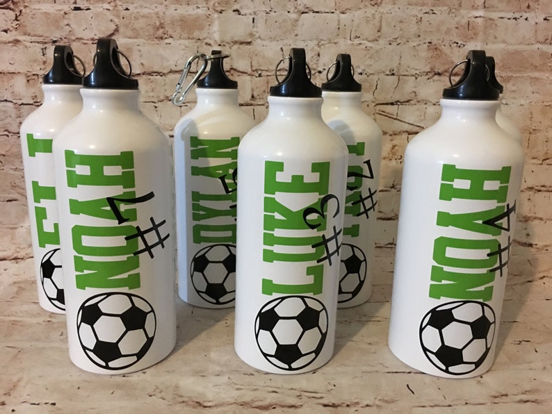 Personalized Soccer Water Bottles Team Bottles Sports Gift Etsy