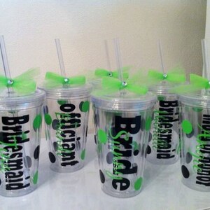 Personalized Bridal Tumblers With Lid and Straw