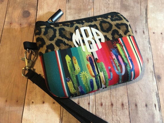 Personalized Coin Purse Leopard Purse Serape Purse Wallet
