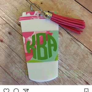 Personalized Coffee Cup Keychain - Teacher Gift - Key Chain with Tassel - Mother&#39;s Day Gift - Hostess Gift - Coffee Lover - Best Friend Gift