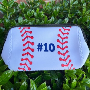 Personalized Baseball Pencil Bag: Neoprene Zipper Pouch