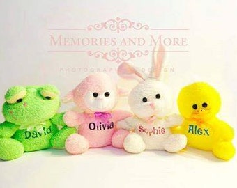 Personalized Easter Plushies-Stuffed Animals-Easter basket Stuffer-Best Easter Gift