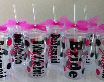 Personalized Bridal Tumblers-Wedding Shower Gifts-Bachelorette Party-Party Favor