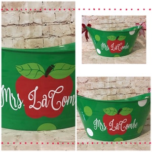Personalized Teacher Gift - Christmas Gift For Teacher - Personalized Tumbler - Teacher Appreciation - Personalized Tub with Apple
