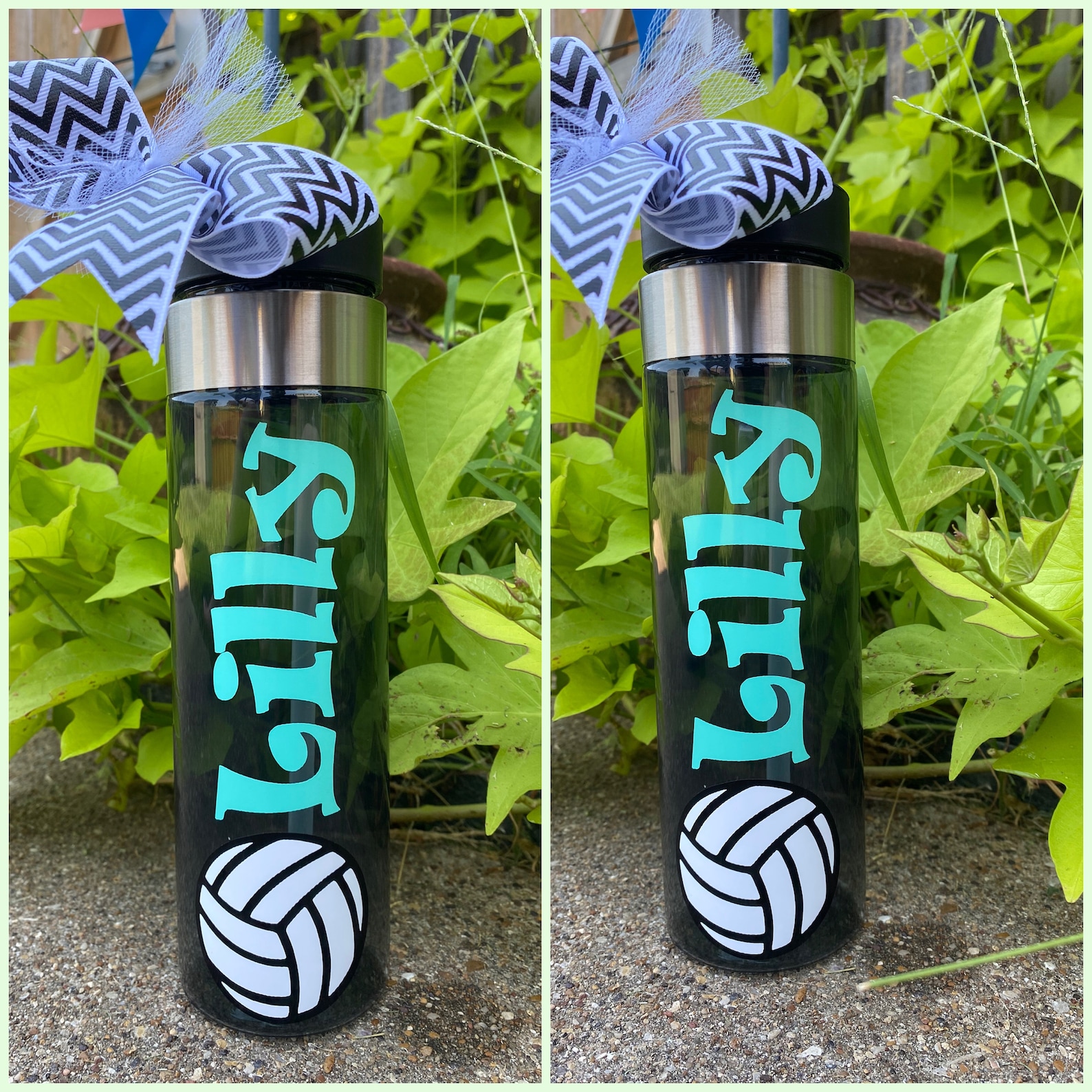 Volleyball Water Bottle Volleyball Bottle With Straw Etsy