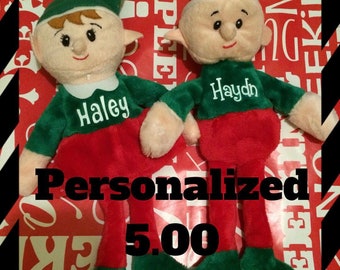 Personalized Elf - Elf Plushie - Elf - Stuffed Elf - Christmas Elf -