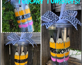Personalized Teacher Tumbler - Back To School - School Supplies - Teacher Appreciation - Gift For Teacher - Teacher Tumbler