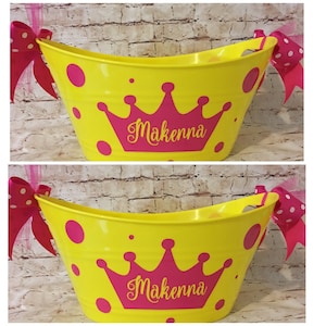 Personalized Bucket With Crown - Princess - Personalized Bucket - Easter Bucket - Crown - Birthday Gift - Girls Birthday Gift