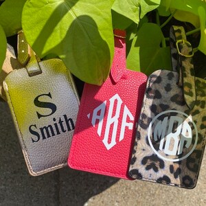 Personalized Luggage Tags - Custom Luggage Tag - Key Chain - Gym Tag - Leopard Luggage Tag - Sports Bag Tag - Travel Tags