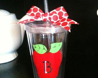 Personalized Teacher Tumbler - Teacher Appreciation - Back To School - Apple Tumbler - School Staff Gift - Principle Gift