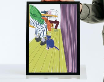 Collection of colorful urban illustrations | Daily life and city scenes | Urban illustrations of cafes, cats, and people